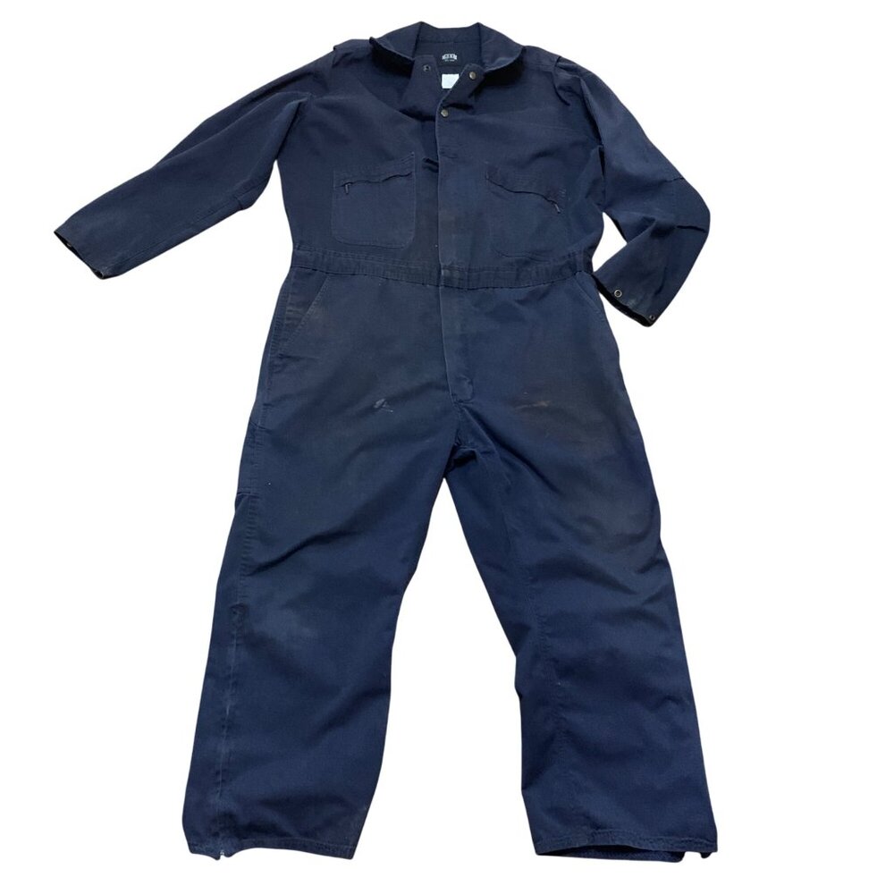 VTG Key Mens Jumpsuit Mechanic Coveralls Para Suit Blue Made in USA Blue Collar‎
